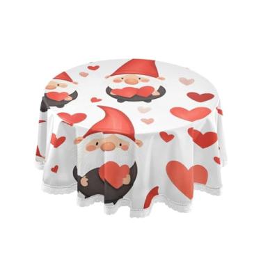 Imagem de Qilmy Toalha de mesa redonda de palmeira de treliça verde, 152 cm, resistente à água, à prova de derramamento, capa de mesa grande para jantar de reunião de família em ambientes internos e externos