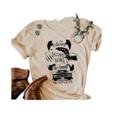 Imagem de Camiseta sobrenatural japonesa em quadrinhos das mulheres, roupa femin