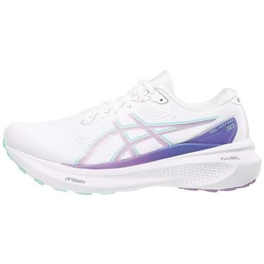 Imagem de ASICS T nis de corrida feminino Gel-Kayano 30, Branco/Uva Cibern tica, 6.5
