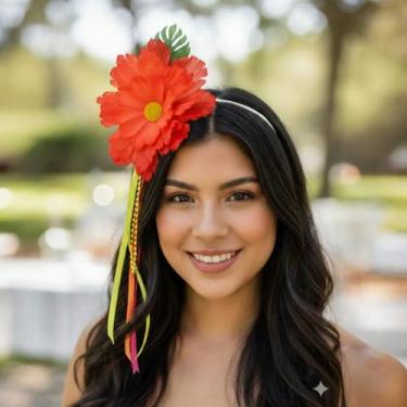 Imagem de Tiara Feminina Acessório Cabeça Carnaval Enfeites Coloridos - Lika Bij