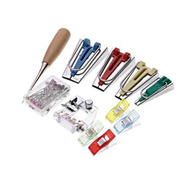 Imagem de Kit fazedor de viés manual com 4 unidades furador e pé de máquina cy-b