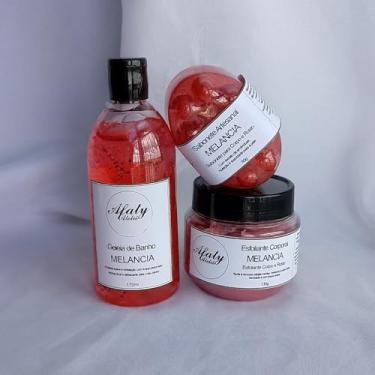 Imagem de Kit Banho de Melancia – Geleia de Banho 170ml + Esfoliante Corporal 130g + Sabonete Hidratante 80g | Melancia - Afaty
