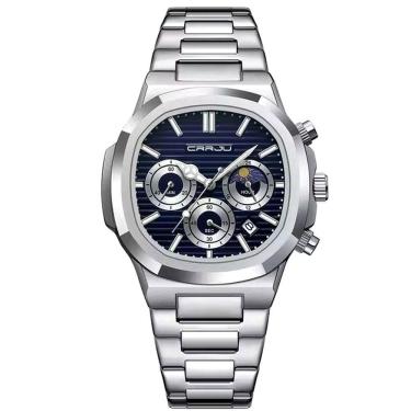 Imagem de Relógio Masculino Quadrado Em Aço Inoxidável Casual Impermeável Quartzo Azul