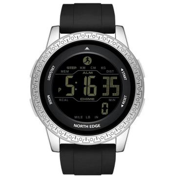 Imagem de Relógio Digital Masculino Esportivo Apollo À Prova Da Água 50m Multifuncional Preto Prata