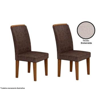 Imagem de Cadeira Sala de Jantar Lunara Kit 2 Un Imbuia/Bege - Rufato
