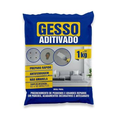 Imagem de Gesso Aditivado Tipo Tapa Furo 1kg