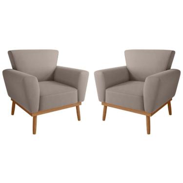 Imagem de Conjunto Poltrona Para Sala De Recepção Viana Inca Sépia