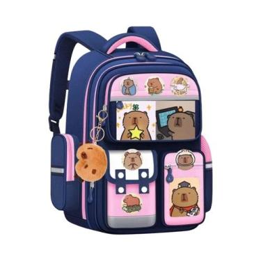 Imagem de Mochila Escolar Impermeável De Grande Capacidade Com Design De Capivar