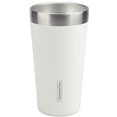 Imagem de Copo Térmico Tramontina Exata Em Aço Inox Branco Sem Tampa 420 Ml 61646410