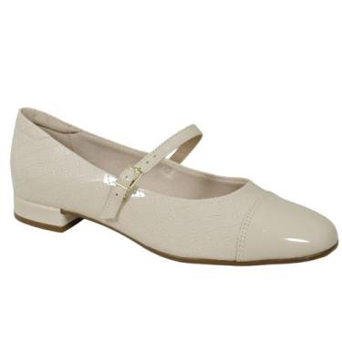 Imagem de Scarpin Beira Rio Sapato Feminino Salto Baixo 4318.103, Creme, 35