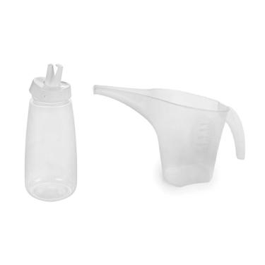 Imagem de Jarra Medidora 800ml Bico Funil e Bisnaga 520ml Transparente