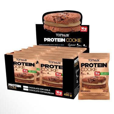 Imagem de Cookies Com Proteína Chocolate E Avelã 45G Topway Kit 10 Un-Unissex