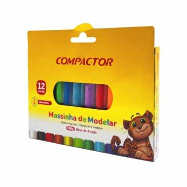 Imagem de Massa De Modelar Compactor 180G 12 Cores Base De Amido