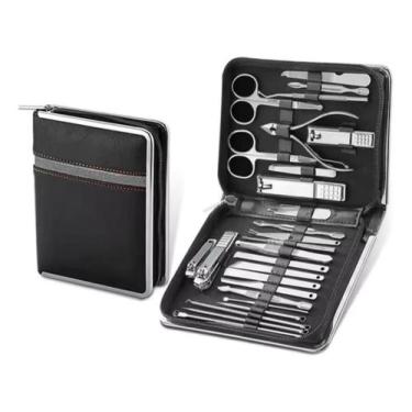 Imagem de Kit Cortadores Unha Manicure Pedicure Maleta Completa Preto - Palaziun