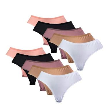 Imagem de Kit 10 Calcinha Fio Dental Duplo Revenda Barata confortável - QUALIBEL