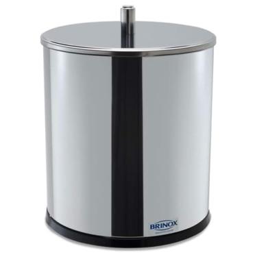 Imagem de Brinox - Lixeira Inox com Tampa 5,4 Litros Decorline 18,5x23Cm - Aço Inox