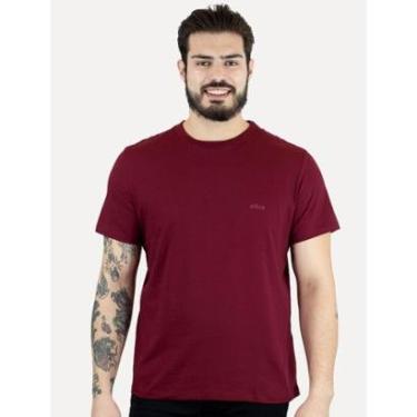 Imagem de Camiseta Ellus Masculina Cotton Fine Duocolor Classic Bordô-Masculino