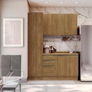 Imagem de Armário De Cozinha Compacta 100% Mdf 170cm Nogueira Celeste Kappesberg