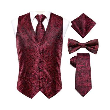 Imagem de Colete De Luxo Masculino Dourado Com Gravata Borboleta, Lenço De Bolso