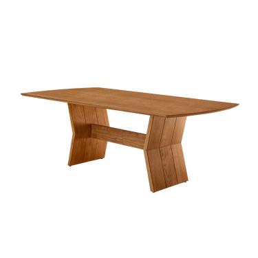 Imagem de Mesa para Sala de Jantar Portugal 180cm Tampo Barril Laminado Moderna Mobilia