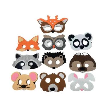Imagem de Máscara De Feltro De Animais Da Selva Para Crianças, Fantasia Para Fes