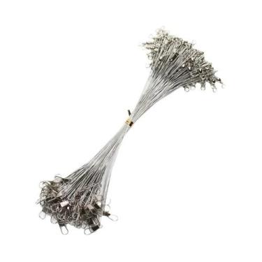 Imagem de Linha De Pesca De Aço Anti-Mordida Com Girador E Núcleo De Arame 15cm 