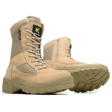 Imagem de Bota PRF Tática Com Zíper Extra Leve Tek Bege - Kallucci, 35, Desert