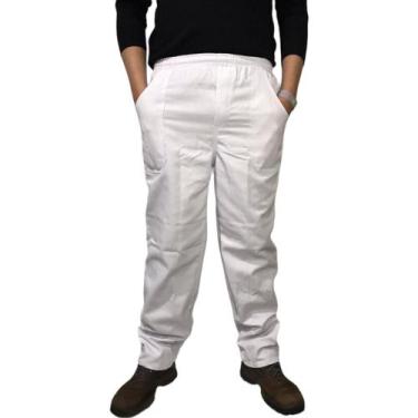 Imagem de Calça elast. total brim branca para cozinha, padaria e indústria alime