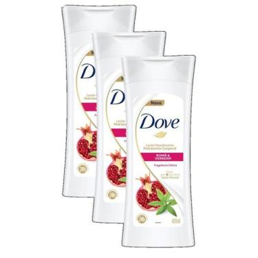 Imagem de kit 3 Loção Hidratante Dove Corporal Romã & Verbena 400ml