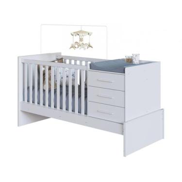 Imagem de Berço Moveis Peroba Beni Multifuncional com trocador MDF, Branco