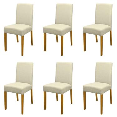Imagem de Kit 6 Cadeiras de Jantar Estofadas Madeira Maciça Multimóveis CR15023