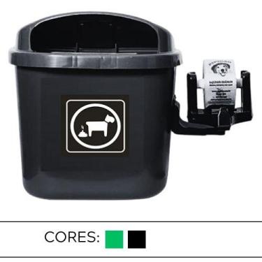 Imagem de Lixeira Pet 40 Litros com Suporte - JSN, Preto