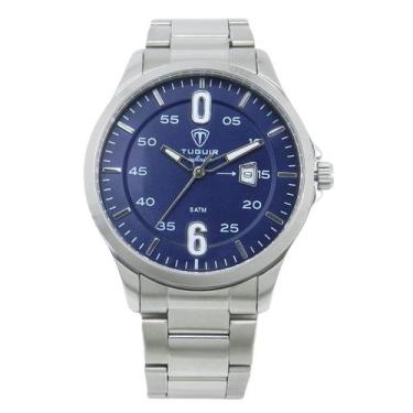 Imagem de Relógio Masculino de Aço Tuguir Analógico Infinity TGI37213 Prata e Az