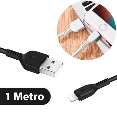 Imagem de Cabo Carregador USB Lightning IOS Rápido Turbo 1 Metro Cor:Preto