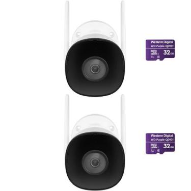 Imagem de Kit 2 Câmeras Inteligente Wi-Fi Com Armazenamento em Nuvem, Zoom e Áud