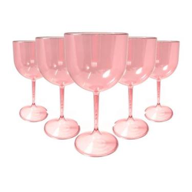 Imagem de Kit 6 Taças de Gin Acrílico Cristal Colorido 450ml p/ Festas Eventos A