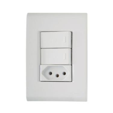 Imagem de Conjunto 2 Interruptores Simples + Tomada 10a - Linha Liz - Tramontina
