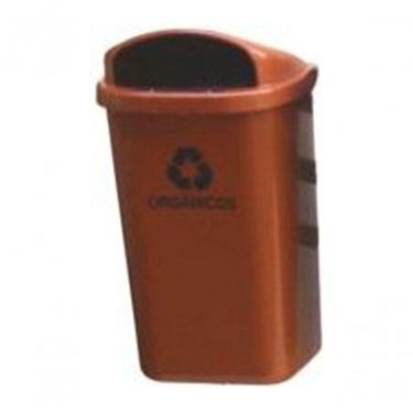 Imagem de Cesto para Coleta Seletiva Individual Marrom 50 l Tampa Frontal com Chave para Áreas Ex...