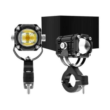 Imagem de Lente De Farol De Moto LED Bicolor 2 Peças Luz De Advertência Vermelha