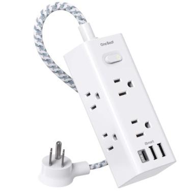 Imagem de Cabo de extensão One Beat 30 cm com 6 tomadas e 3 portas USB