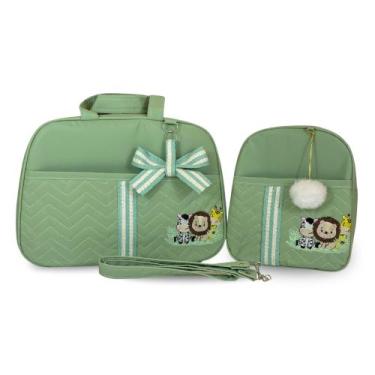 Imagem de Kit Bolsa Maternidade 2 Peças Grande Impermeável + Mochila + Trocador 