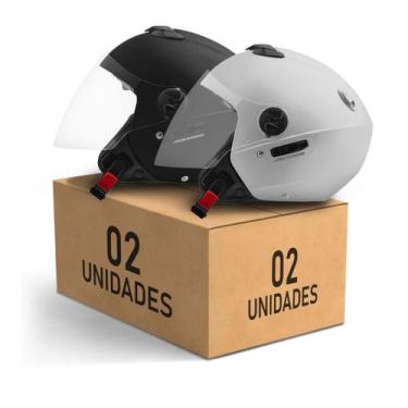 Imagem de Kit 2 Unidades Capacete Aberto Pro Tork New Atomic Solid, PRETO FOSCO 