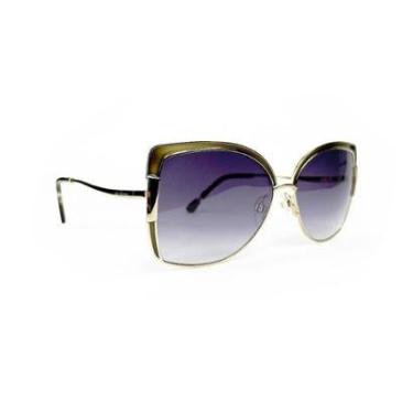 Imagem de Óculos Solar Ana Hickmann Ah30001 04a  Brilho Lente Cinza Degradê-Feminino