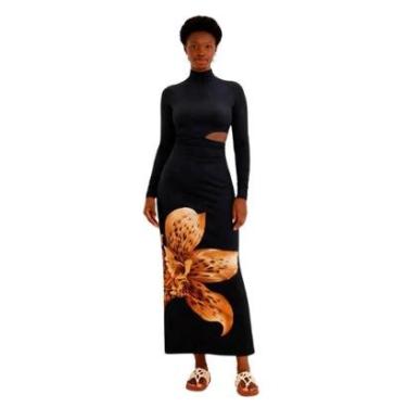 Imagem de Vestido Farm Rio Gola Recorte Orquídea Onça-Feminino