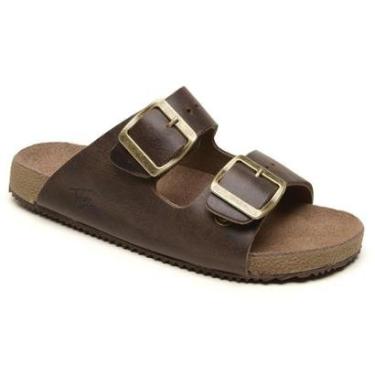Imagem de Papete Slide Couro Legítimo Casual Macia Fivela Ajustável Solado Leve-Masculino