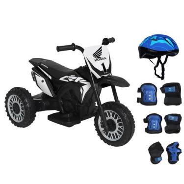 Imagem de Moto Elétrica Infantil 3 Rodas CRF 450R Honda 6V Bel com Kit Proteção 