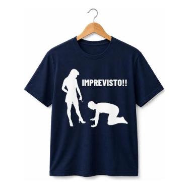Imagem de Camiseta Estampada Imprevisto Frase 100% Algodao Confortável Estilo DT