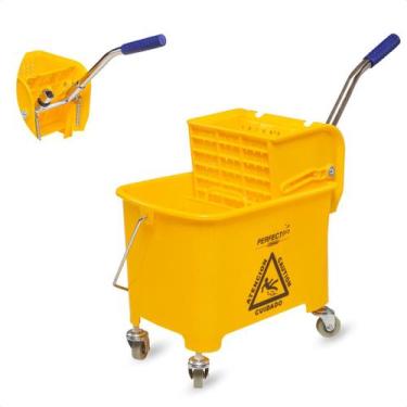 Imagem de Kit Balde 20 litros Espremedor TURBO cabo Aluminio com 3 Refis Profiss