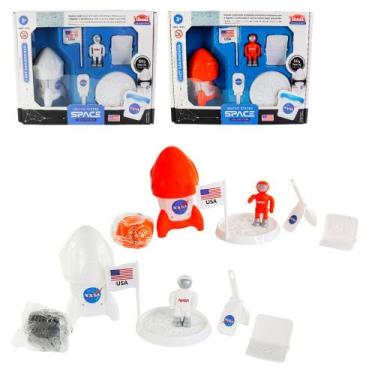 Imagem de Kit Nasa com Astronauta, Foguete e Solo Lunar de Massinha - Usual Brin