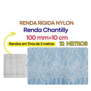 Imagem de Renda Rígida Poliamida 20mm 37mm 50mm 100mm Várias larguras Nylon RNyl